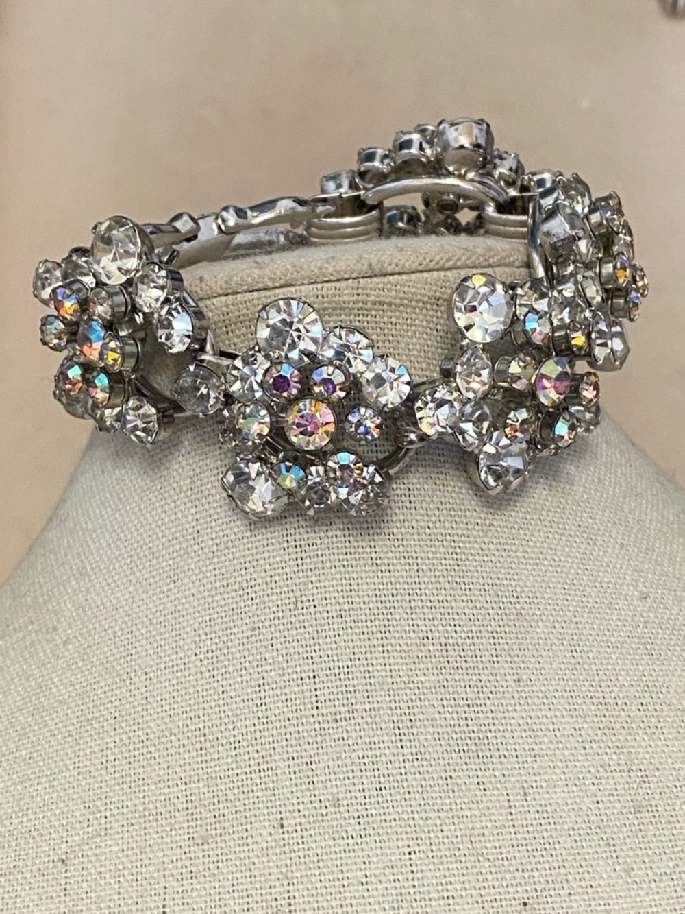 Vintage Juliana 5 Link Clear Rhinestone Bracelet 1960’s - Picture 4 of 12